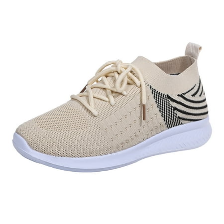 

bvgfsahne Women s Fashion Casual Mesh Breathable Lace Up Sneakers Loafers Shoes