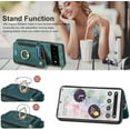 thumbnail image 4 of for Pixel 6 Pro Case,Card Holder Wallet for Google Pixel 6 Pro Case,Ring Stand,RFID-Blocking,Wrist Strap,Camera Protector,Leather Protective Magnetic Flip Cover for Pixel 6 Pro (Green), 4 of 14