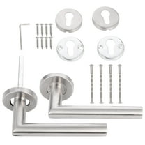 HEALEEP 2Pcs Commercial Door Handle Set Reversible for Right or Left Hand Modern Front Door Handles 14x6 5in