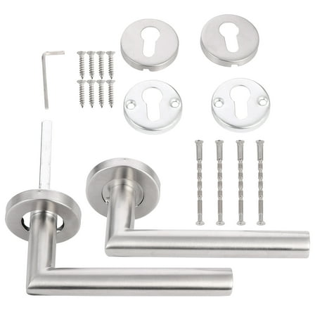 HEALEEP 2Pcs Commercial Door Handle Set Reversible for Right or Left Hand Modern Front Door Handles 14x6 5in