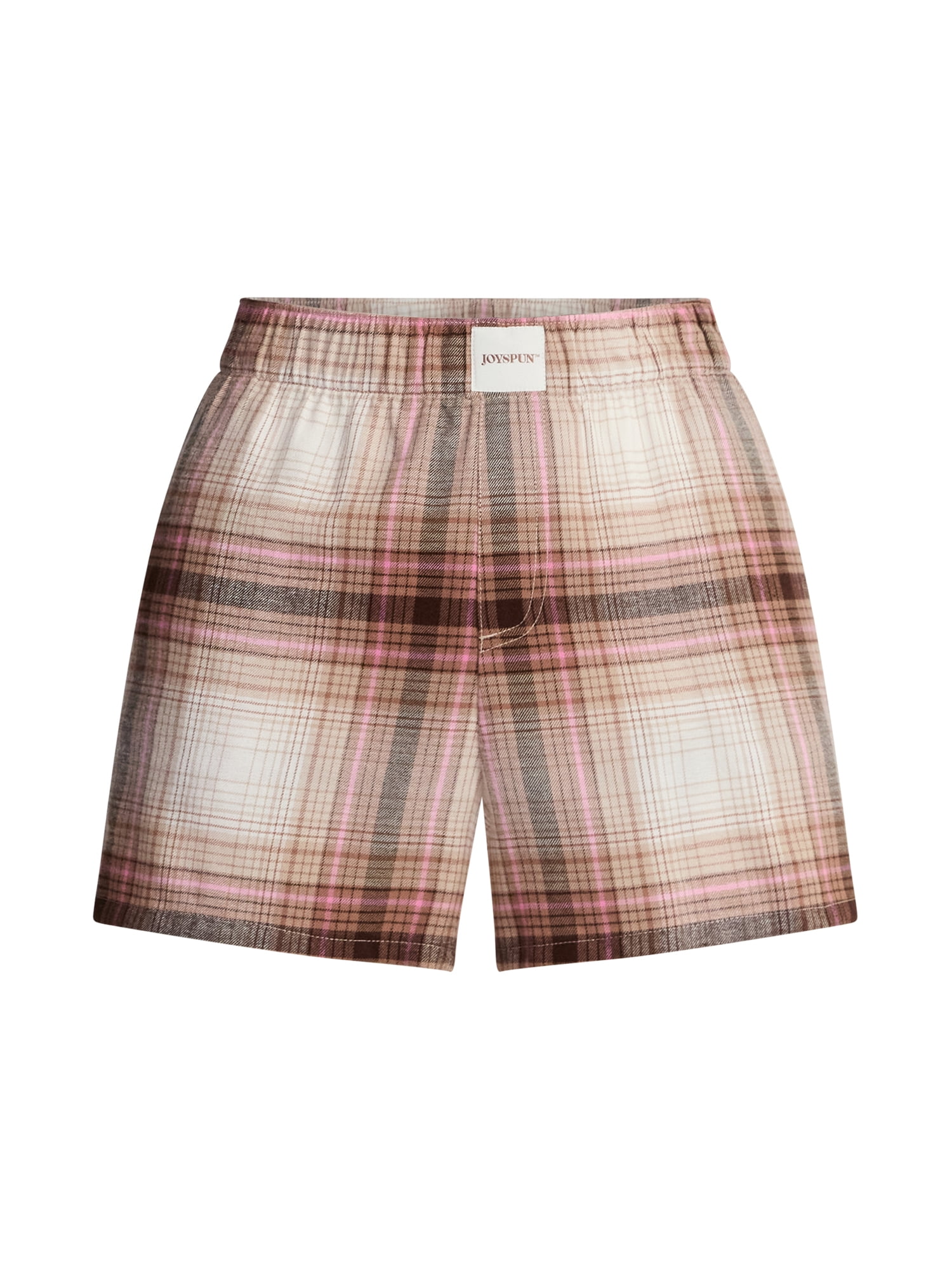 Joyspun Women's Flannel Pajama Boxer Shorts, 3'' Inseam, Sizes XS-3X