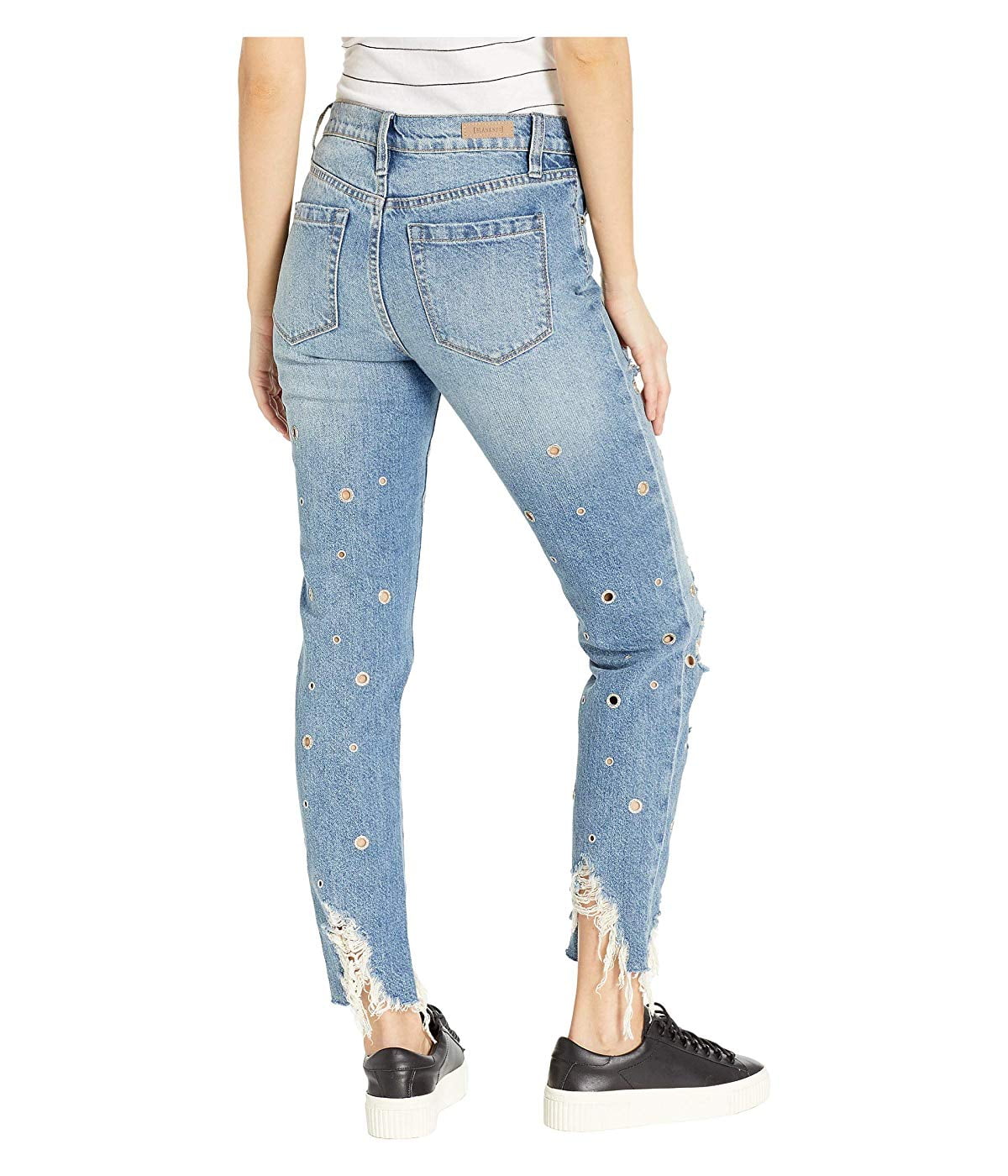 distressed jeans front and back