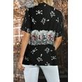 thumbnail image 3 of HAPPY BAY Women's Beach Halloween Costumes Hawaiian Shirt Spooky Skull Print Blouse Tops Short Sleeve Button Down Holiday Party Shirts for Women S Crossbones Black, 3 of 5