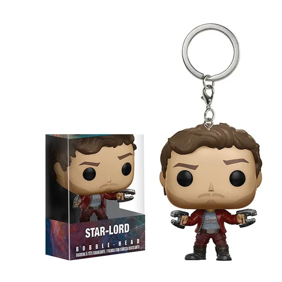 FUNKO MOVIES MARVEL Guardians of the Galaxy 2 Dancing Groot Baby Groot Keychain Toys Star-Lord Rocket Bobble-Head Keychain Toys