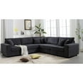 thumbnail image 2 of Miekor Furniture Oversized Length117.2''*Width 117.2'' Modular Sectional Sofa Couches Set ,Corduroy Upholstered Deep Seat Comfy Sofa For Living Room,Dark Gray BS9197, 2 of 6