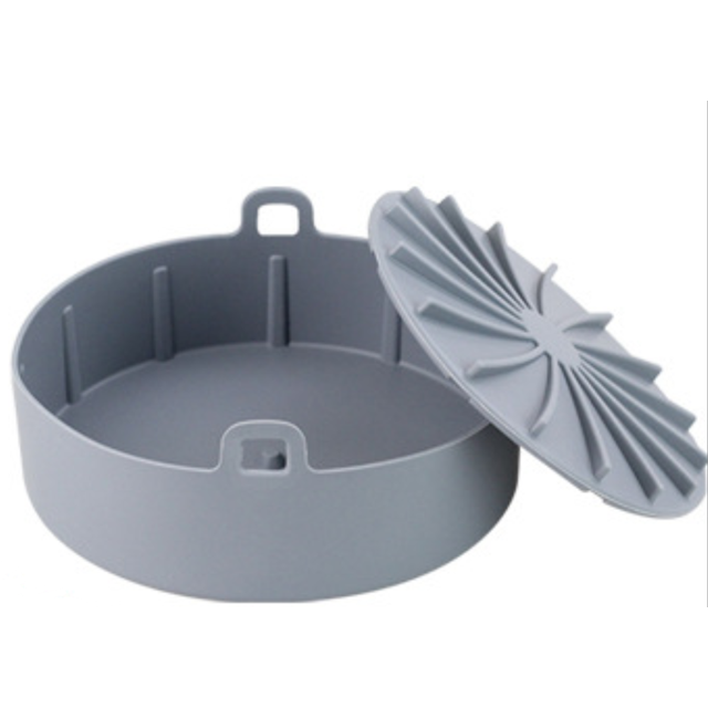 Pot en Silicone pour Friteuse à Air Chaud, Accessoire pour Friteuse à Air, Panier en Silicone pour Friteuse à Air, Panier en Silicone Réutilisable, pour Friteuse à Air, Micro-Ondes, Moule à Gâteau