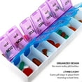 thumbnail image 6 of StarZe 7 Day AM/PM Pill Box Organizer,Protable Vitamin Case,Weekly Medicine Organizer, Large Compartments, 2 Times a Day, Blue and Clear Lids(2pcs), 6 of 10