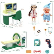Hospital Playset, 12PCS Doctor Play Toys, CT Machine Model with Light Voice, Educational Learning Gift for Boy Girl