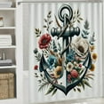 thumbnail image 6 of Anchor, Floral  Bathroom Decor Set , multi size Colorful Luxurious Graphic Print Polyester Fabric Fashion Bathroom Decor Sets with Hooks  Bathroom Shower Curtain Set  shower curtain for bathroom, 6 of 7