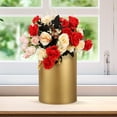 thumbnail image 6 of Wrought Iron Vase Flower Pot Rustic Decor Cylinder Decoration for Bedroom Vintage Vases Gold Metal, 6 of 6