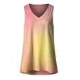 thumbnail image 3 of Lufly Plus Size Tank Tops for Women Summer Sleeveless T Shirts V Neck Casual Gradient Loose Top Vest,Yellow,XL, 3 of 3