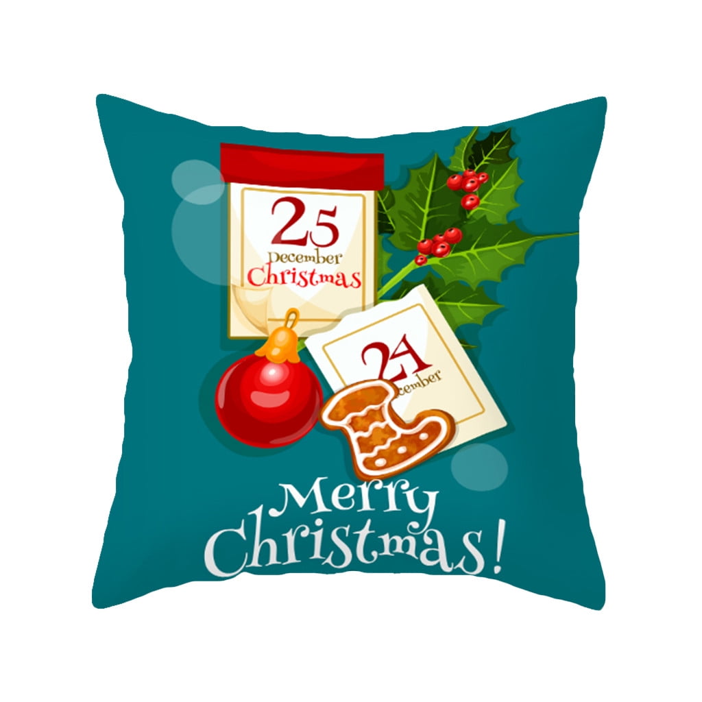 VerPetridure Christmas Flannel Pillow Cushion Pillowcase Merry