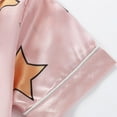 thumbnail image 4 of Odeerbi 6M-8Y Niños Niñas Pijama de Satén de Verano Con Solapa Entallada Camisa de Manga Corta Pantalones Conjunto de Dos Piezas Pijama, 4 of 9