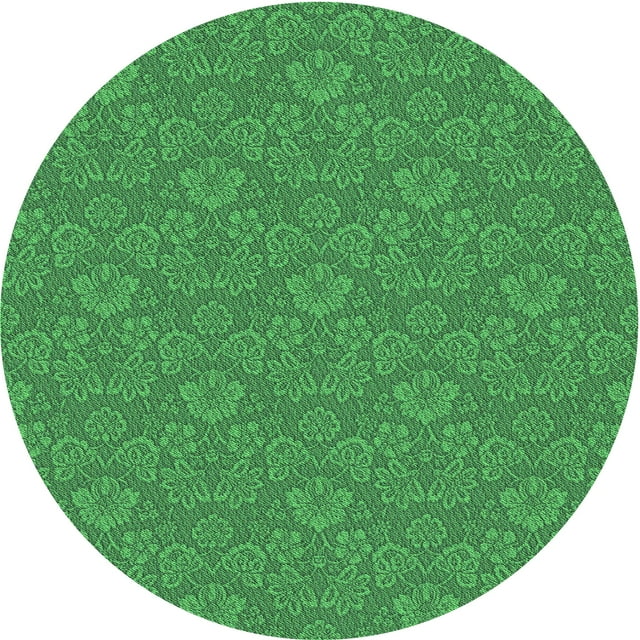 Ahgly Tapis Rond Lavable en Machine Intérieur Transitionnel Vert Forêt, 5 Pieds Rond