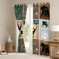 thumbnail image 3 of Homewish Jungle Bear Deer Black Out Curtains,Country Farmhouse Logdge Curtains Pack of 2 (42x63 Each),Green Brown Bedroom Curtains For Boys Teens,Ultra Soft Home Decor, 3 of 6