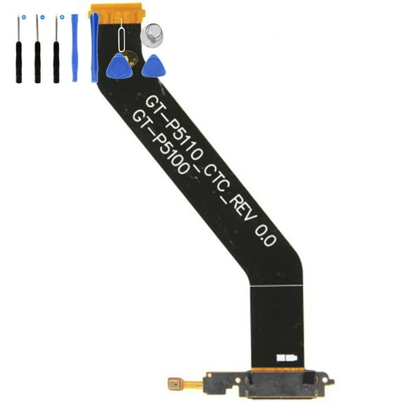 Eutoping USB Charging Port For Samsung Galaxy Tab 2 10.1 P5100 Galaxy Tab 2 10.1 P5110 Dock Connector Charger Board Flex Cable Assembly Replacement with tool