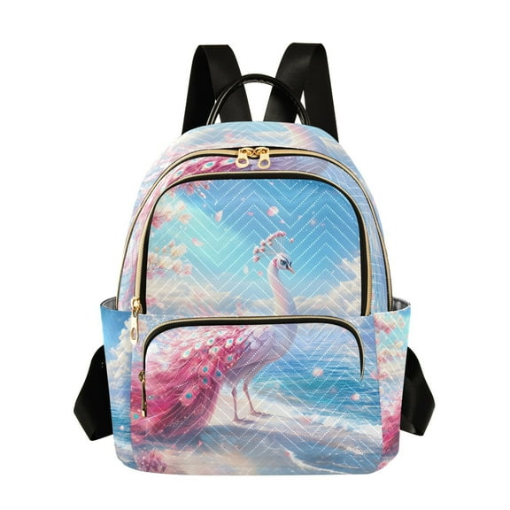 ALAZA Peacock Beach Womens Travel Laptop Backpack Large Daypack Ladies Shoulder Bags S