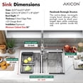 thumbnail image 3 of 32 Inch Nano-Coated Drop-in Kitchen Sink, 304 Stainless Steel 50/50 Double Bowl with Accessories, 3 of 9
