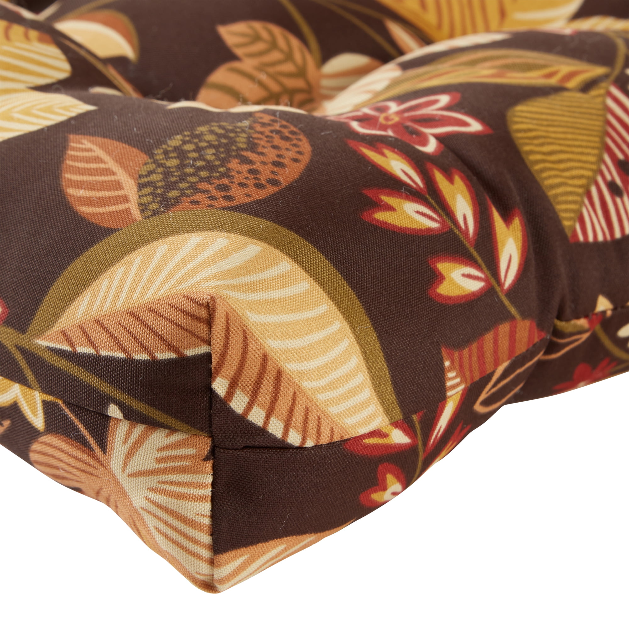 Greendale Home Fashions Russet Floral 38 x 21 in. Outdoor Reversible Tufted Chair Cushion