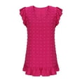 thumbnail image 6 of RYRJJ Summer Dresses for Women Cute Ruffle Cap Sleeve V-Neck Flowy Swing Mini Dress Casual Swiss Dot Short Dress(Hot Pink,XL), 6 of 8