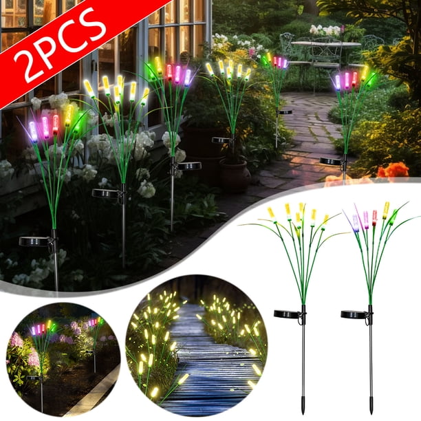 Ganfancp Luz Solar Columna Solar Led 2Pc Artículos En Liquidación 2X Lámparas Solares