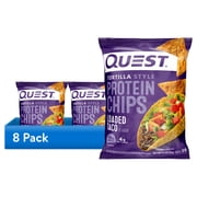 (8 pack) Quest Tortilla Style Protein Chips with 19g of Protein, Loaded Taco Flavor, 1.1 Oz, Single