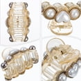 thumbnail image 4 of Shisuyan Attrape-Cheveux Perle Décorative Barrettes Beige 2 Pcs 1.9X1.2X1In, 4 of 9