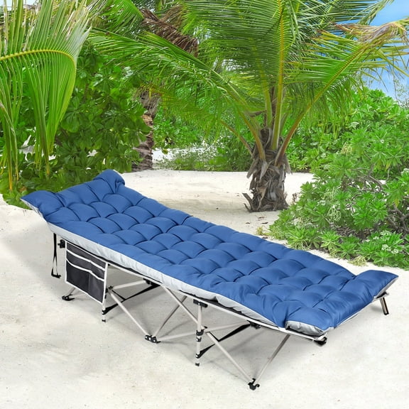 Portable Camping Cot with Mattress, Folding Sleeping Cots for Adults Max Load 450 LBS for Camping Tent Office Outdoor Travel
