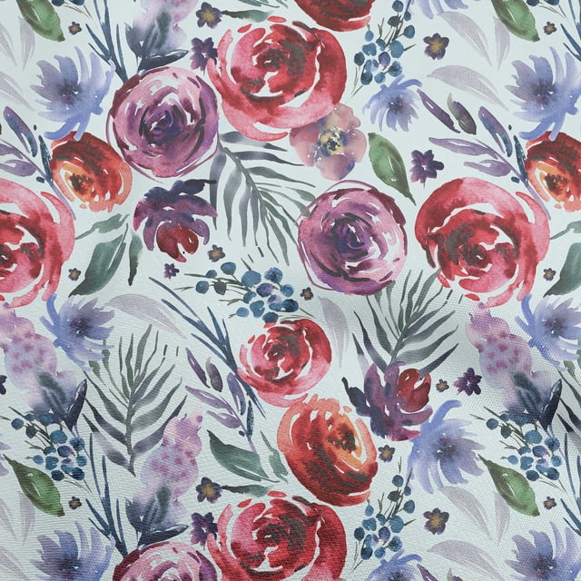 oneOone Viscose Jersey Red Fabric Florals Craft Projects Decor Fabric Printed By The Yard 60 Inch Wide-PV