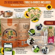 Organo Republic - 25 Summer Vegetable & Greens Seeds Varieties - 6,510+ Non GMO Heirloom Garden Seeds