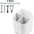 thumbnail image 3 of Toothbrush Holder with Anti-Slip Bottom 3 Slots Electric Toothbrush and Toothpaste Holder for Bathroom, Made of PP and Abs Plastic Toothbrush Caddy Detachable for Easy Cleaning(Grey), 3 of 5