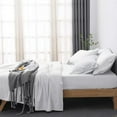 thumbnail image 3 of Bibb Home 300tc Rayon from Bamboo Viscose 4 Pc Sheet Set - 4 Colors - Linen - King, 3 of 5