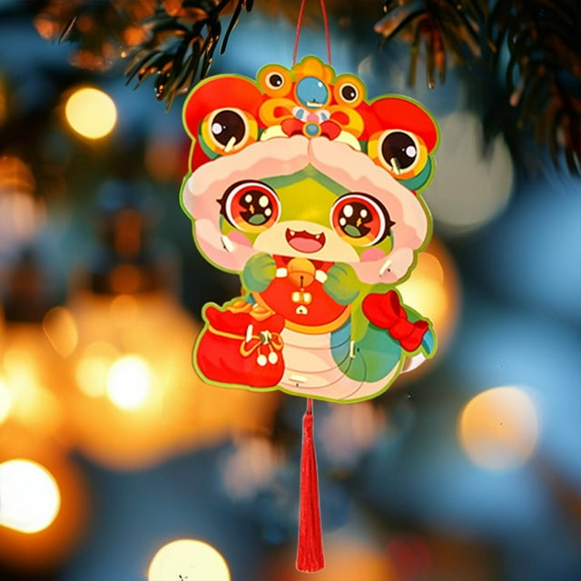 Fiudx Linterna Del Año de La Serpiente, Diseño Portátil Brillante, Kit de Manualidades, Decoración para El Festival de Primavera, Luz Led Vibrante, Celebración de Tradiciones Culturales, Juego de 25