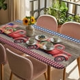 thumbnail image 3 of Independence Day Table Cloths for 6 Foot Rectangle Tables, Red Truck Watermelon Star Wooden Grain Patio Waterproof Elastic Fitted Tablecloths, Washable Rectangular Table Cover for Camping, 3 of 8