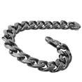 thumbnail image 5 of EOEMY Fashion 13/15mm 316L Stainless Steel Cuban Curb Chain Mens Bracelet Bangle 7-11"-9.5 Inch-13mm-Black, 5 of 7