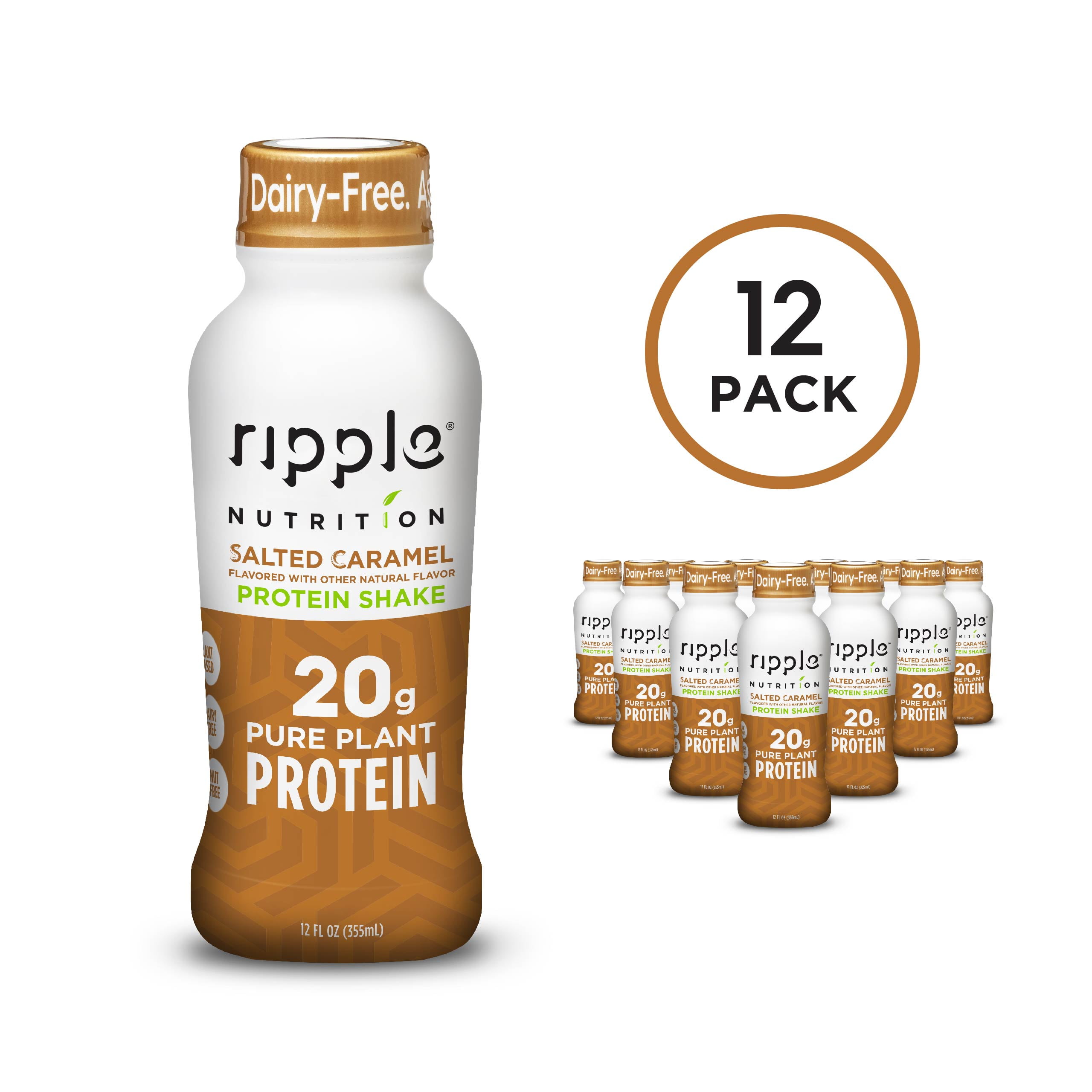 Ripple Nutrition Salted Caramel Protein Shake, 12 fl oz, 12 Ct