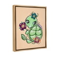 thumbnail image 4 of Stupell Industries Floral Blossom Turtle Animals & Insects Painting Brown Floater Framed Canvas Art Print Wall Art, 25 x 31, 4 of 10