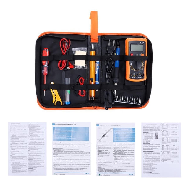 Kit De Soldador De 60 W Kit De Multímetro Digital De Soldadura Ampliamente Utilizado Temperatura Ajustable Calentamiento Rápido Juego De Herramientas De Calentador De Soldadura Para Soldadura Minnieouse TO005611-02