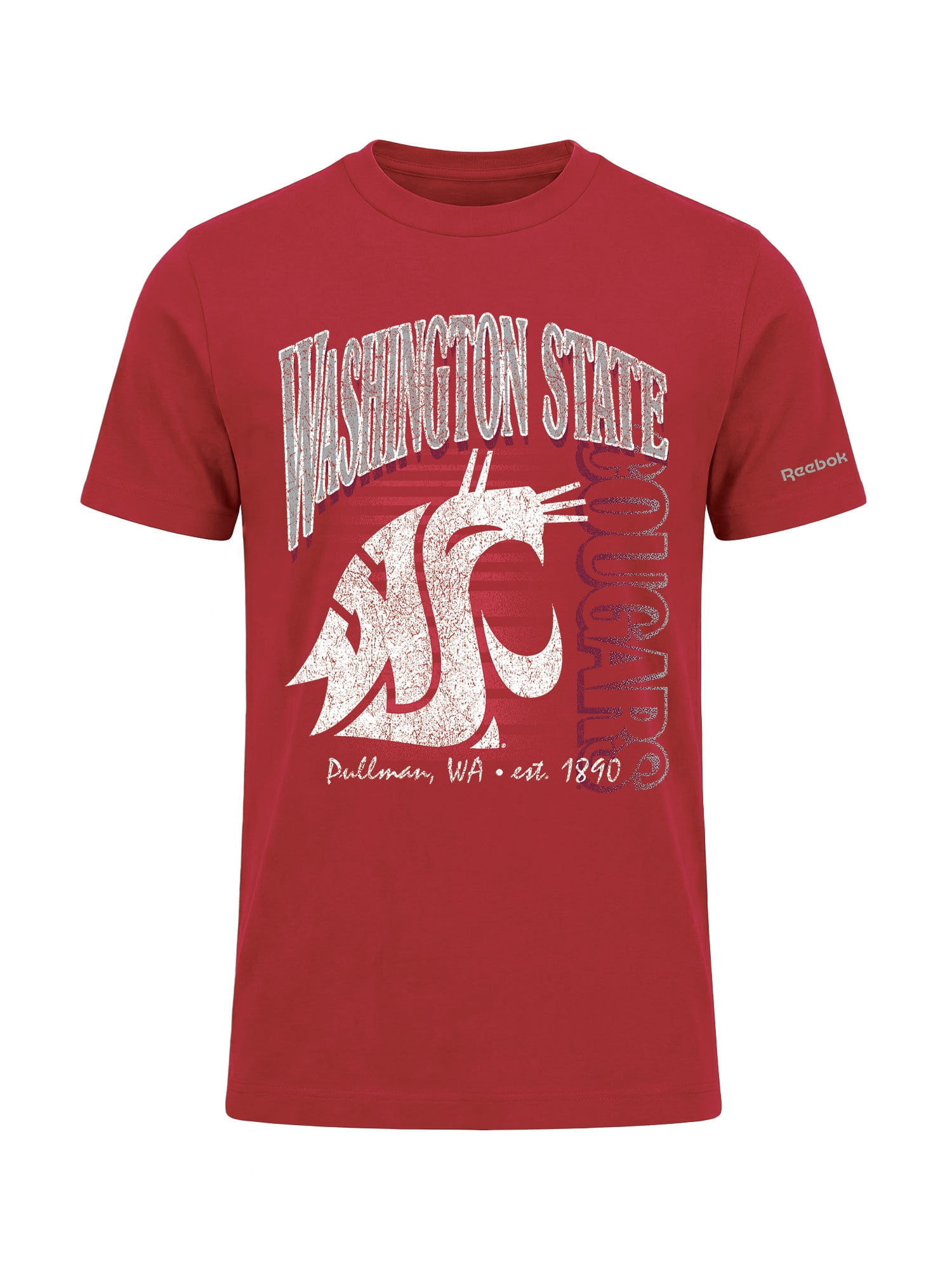 Washington State Cougars Reebok Mens Crew Neck Short Sleeve T-Shirt