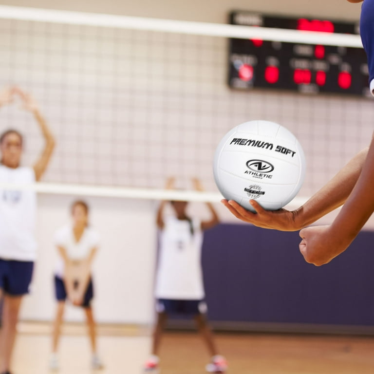 Athletic Works Size 5 Volleyball White Soft Synthetic Leather Ball