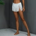 thumbnail image 4 of AOOOWER Womens Beach Sarong-Pareo Swimwear Cover-Ups Short Mini Skirt Fringe Wrap Skirt Kintted Belly Dance Skirt for Club Party, 4 of 20