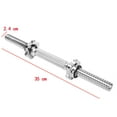 thumbnail image 2 of 1 Pair 13.7"-20" Soild Stainless Steel Heavy Chrome Dumbbell Bars for Exercise Spinlock Collars Weight Lifting Standard Adjustable Chrome Threaded Dumbbell Handles, 2 of 8