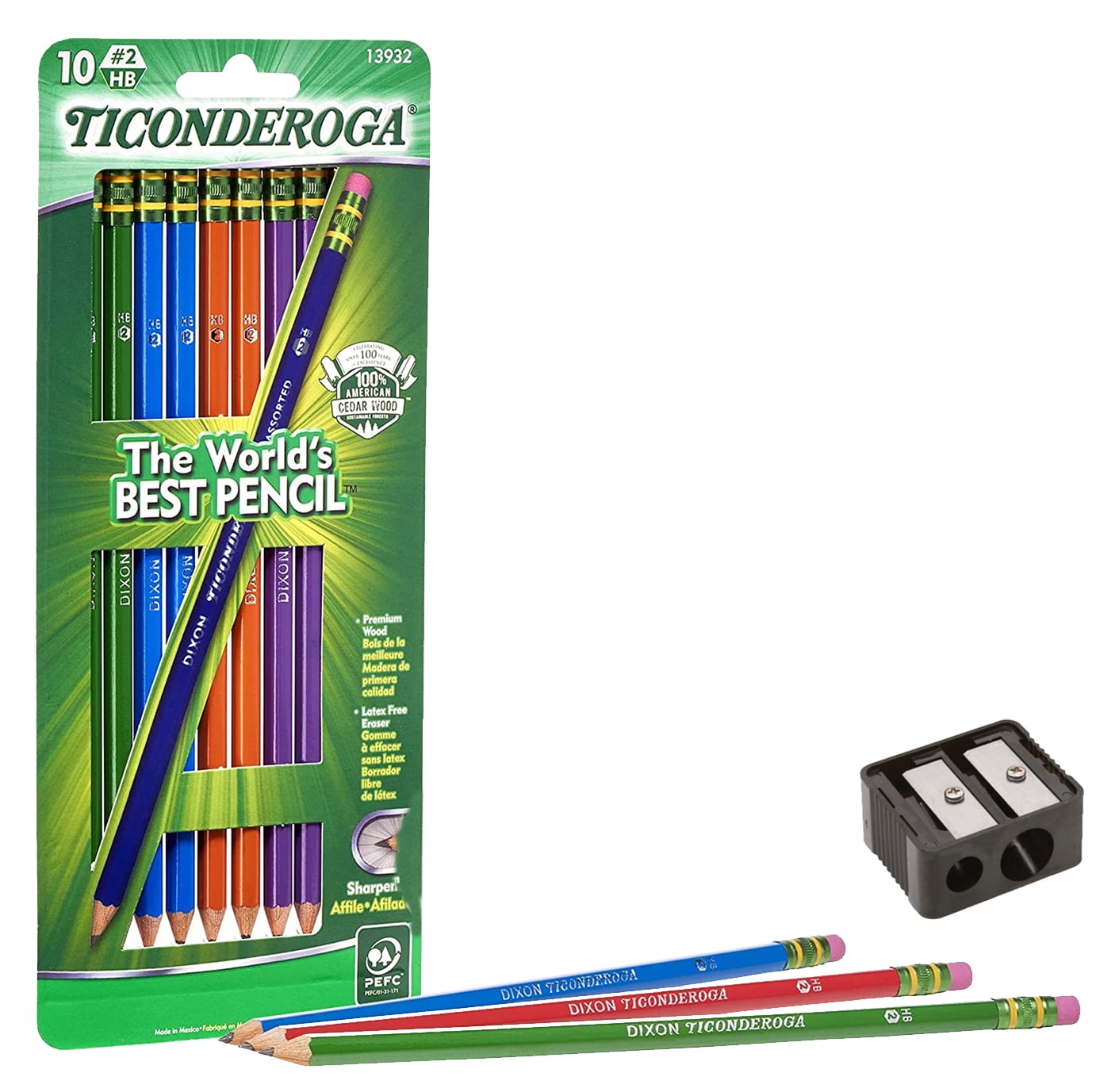 Ticonderoga Non-toxic Pencils, Assorted Neon Wood Case Colors, Set Of 10 :  Target