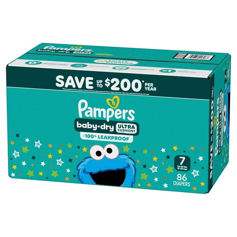 Pampers Baby Dry Baby Diapers,Size 7, 86 Count (Select for More