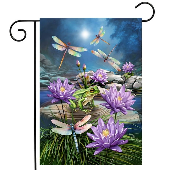 Briarwood Lane Dragonflies and Frog Garden Flag