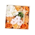 thumbnail image 2 of Jabón de baño de flores romántico, perfumado floral, jabón de flores, para el día de San Valentín, aniversario, boda de Acción de Gracias , Naranja, 2 of 8