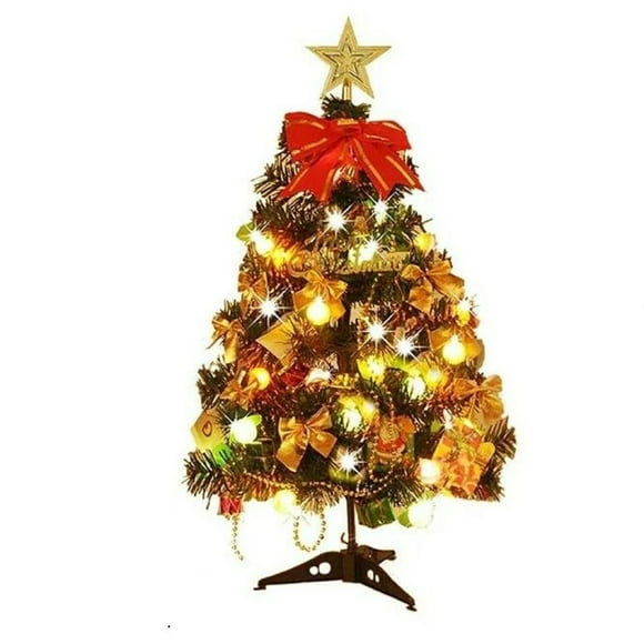 Jierger Mini Xmas Tree, 24 Inches Artificial Tabletop Christmas Tree Table Small Xmas Tree with Christmas Ball Ornaments for Table Top Christmas Tree Decorations