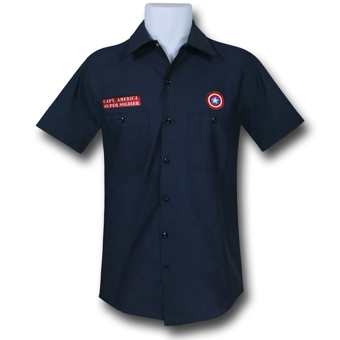 Captain America Navy Work Shirt-Men's Medium - Walmart.com