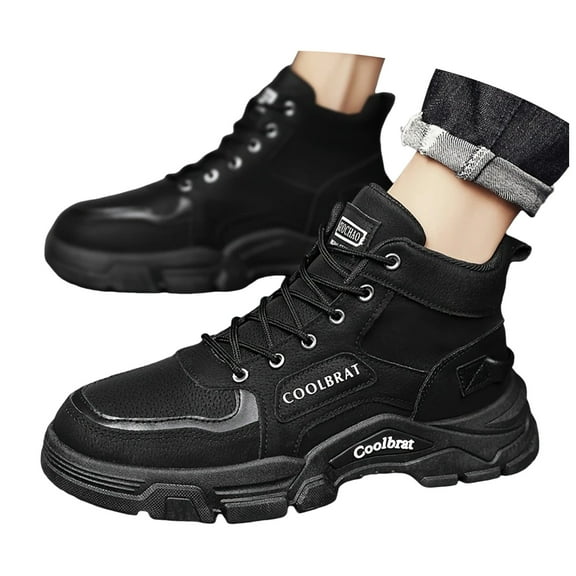 Mepaouo Men's Waterproof Hiking Boots Non Slip Mid Top Ankle Booties Outdoor Desert Trekking Shoes