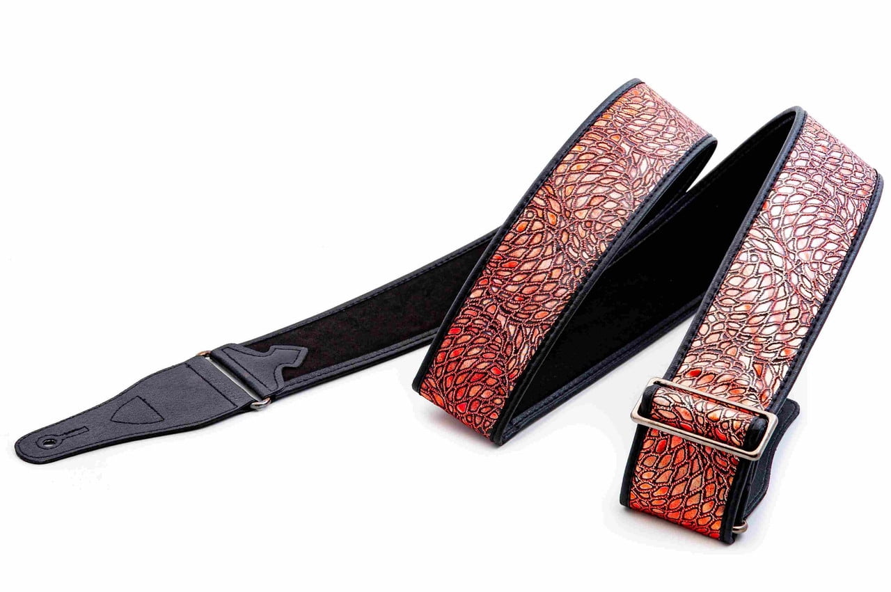 RightOn! Straps Alien Guitar Strap w/ Glittering Design - Red